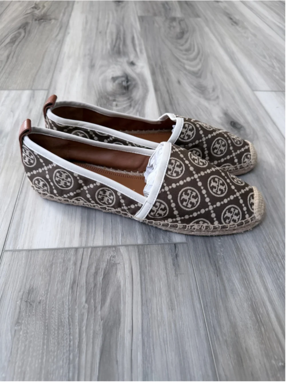 Beautiful Tory Burch T Monogram Espadrille Flats featuring the signature woven